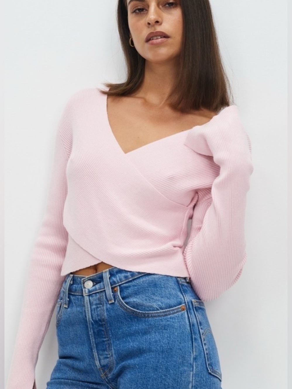 Atmos&Here Charlotte Cross Over Knit Top NWT Small 6